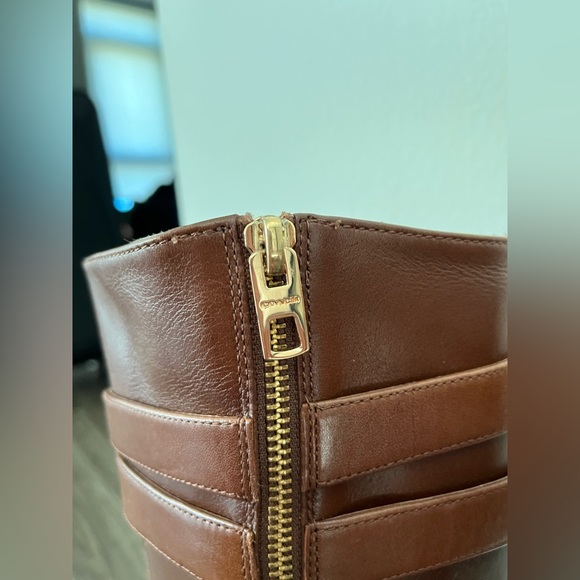 Coach Linette Brown Calf Leather Boots - Picture 6 of 10